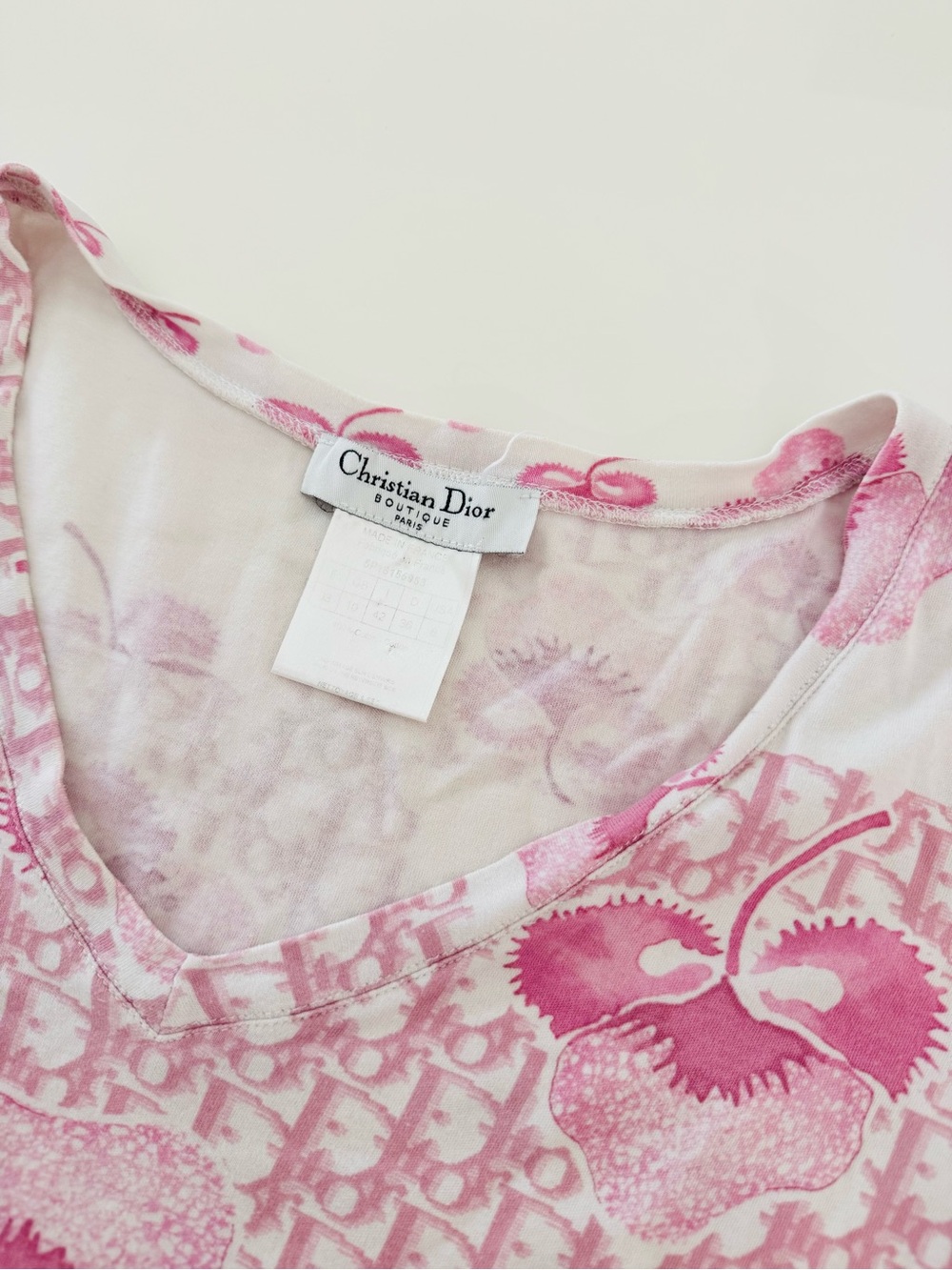 RARE 🍒Vintage Authentic Dior Galliano pink Diorissimo Top - Picture 3 of 4